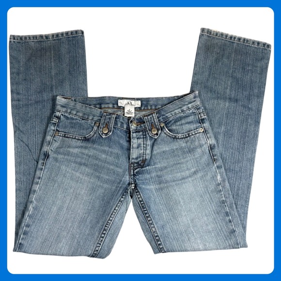 Armani Exchange Denim - Armani Exchange AX Low Rise Flare Jeans Women's Size 2 Light Wash Denim Y2K